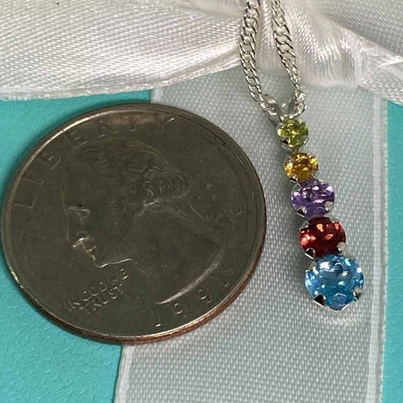 New 14kt genuine gems stone pendant necklace - Picture 6 of 7